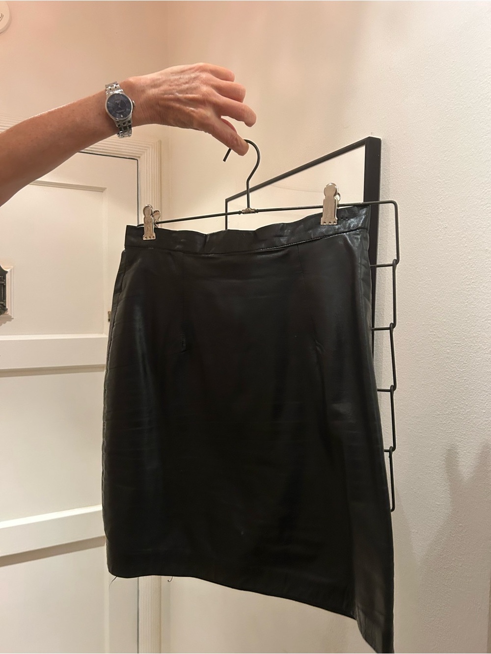 Black 100% Leather Mini Skirt